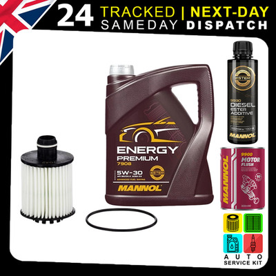 5W-30 5L ENGINE OIL & FILTER | FLUSH ADDITIVE | FIAT 500L DOBLO PANDA FIORINO