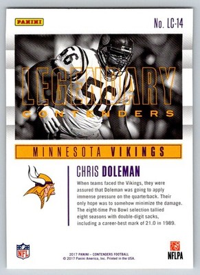 2017 Panini Contenders Legendary Chris Dolman Vikings #LC-14 (a