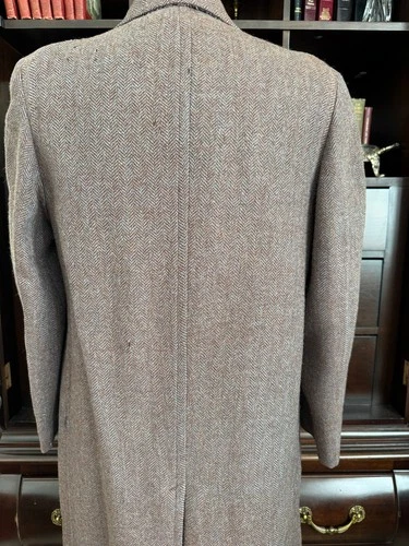 1930s 1940s VTG Brown Wool Tweed Overcoat 36R/37R AS-IS image 4