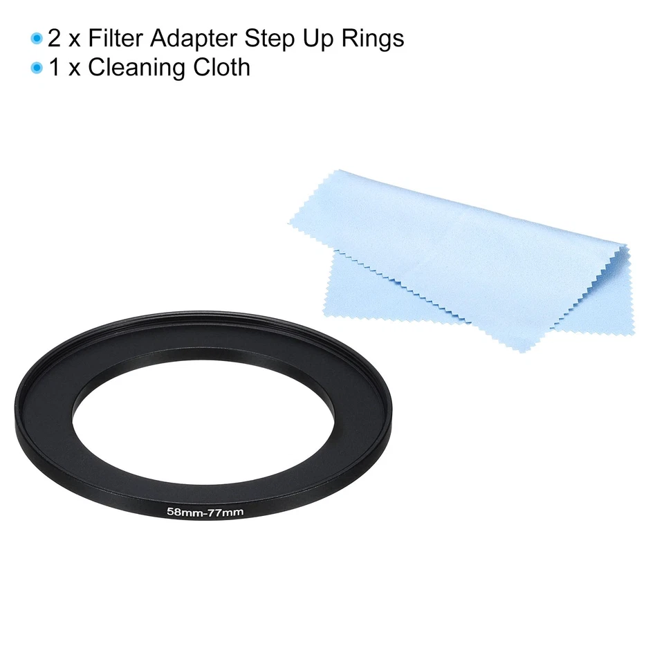 58mm-77mm Anillo Elevador Cámara Lente Filtro Adaptador Anillo Filtro con Paño Foto 3 de 4