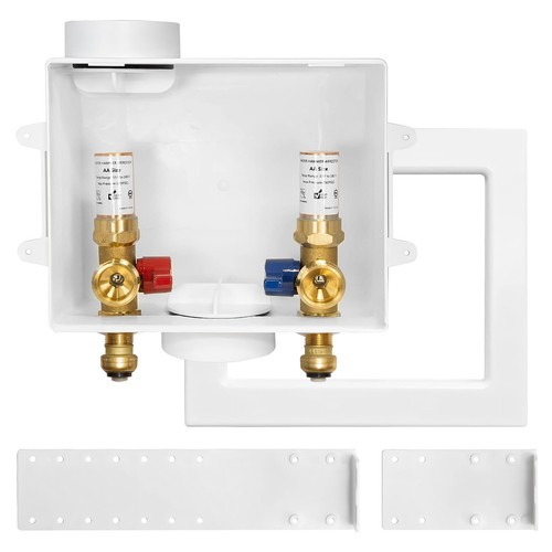 Washing Machine Outlet Box 1/2 Inch Push-Fit x 3/4 MHT Hammer Arrestor WM015
