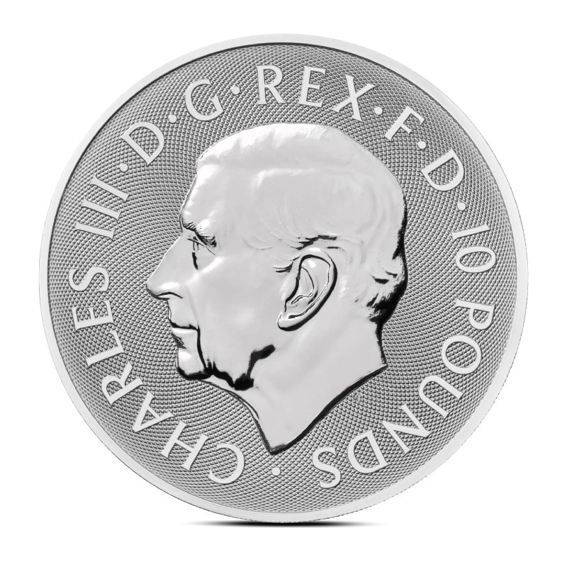 2025 10 oz British Tudor Beasts: Greyhound of Richmond Silver Coin (BU)