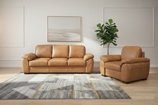 Couchgarnitur Oxford  Sofa + Sessel Echtleder Sofagarnitur Rindsleder Set