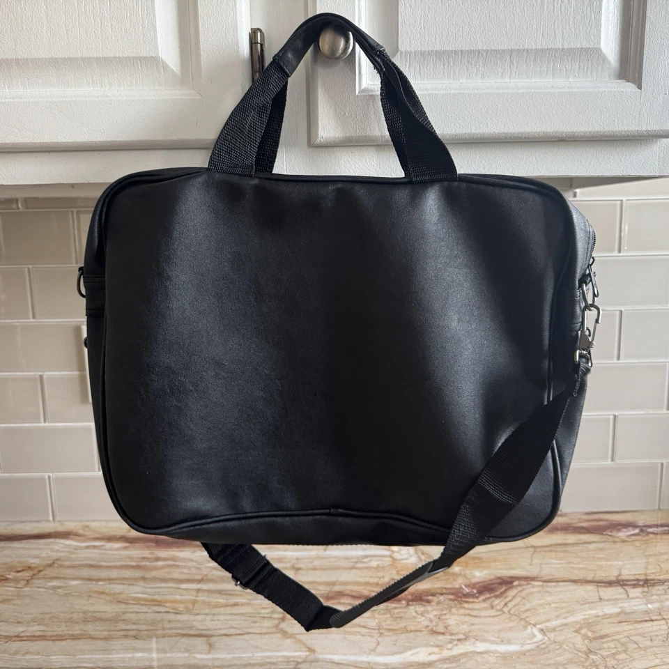 Maletín de cuero negro suave Renwick para computadora portátil bolsa de mensajero almacenamiento nuevo con etiquetas Foto 2 de 4