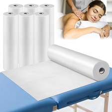 6 Rolls Disposable Non-Woven Bed Sheets 24 x 71 Inch, Waterproof Breathable Mass