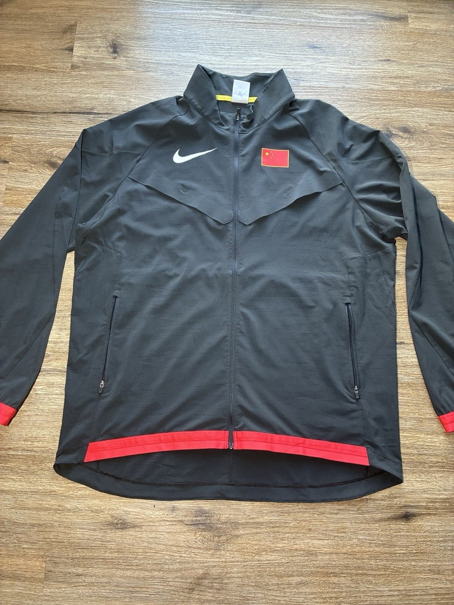 Nike China Olympic Podium Track & Field Full Zipper Black Jacket