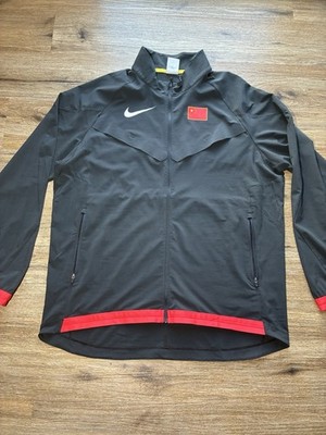 Nike China Olympic Podium Track & Field Full Zipper Black Jacket