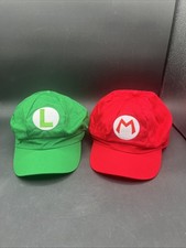 Super Mario Bros Costume MARIO  LUIGI Hats Embroidered Newsboy Cap Adult