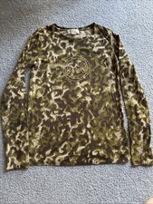 Michael Michael Kors Women s Crew Neck Long Sleeve Camou Print Swester Size M