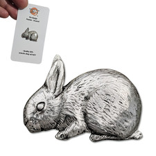 Image of Rabbit Pewter Pin Badge Cute Kit Baby Bunny Brooch Lapel Tie Hat Bag Jewellery