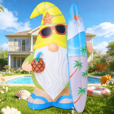 5.2 FT Summer Inflatables Hawaii Gnome Decorations Outdoor Blow up Yard with Sur