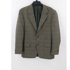 Enrico Gorlani Wool Blend Mens Sports Coat Gun Check Plaid Size 38 Classic Prep