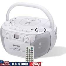 Durable CD Cassette Player AM FM Radio USB Aux Boombox Portable Music System