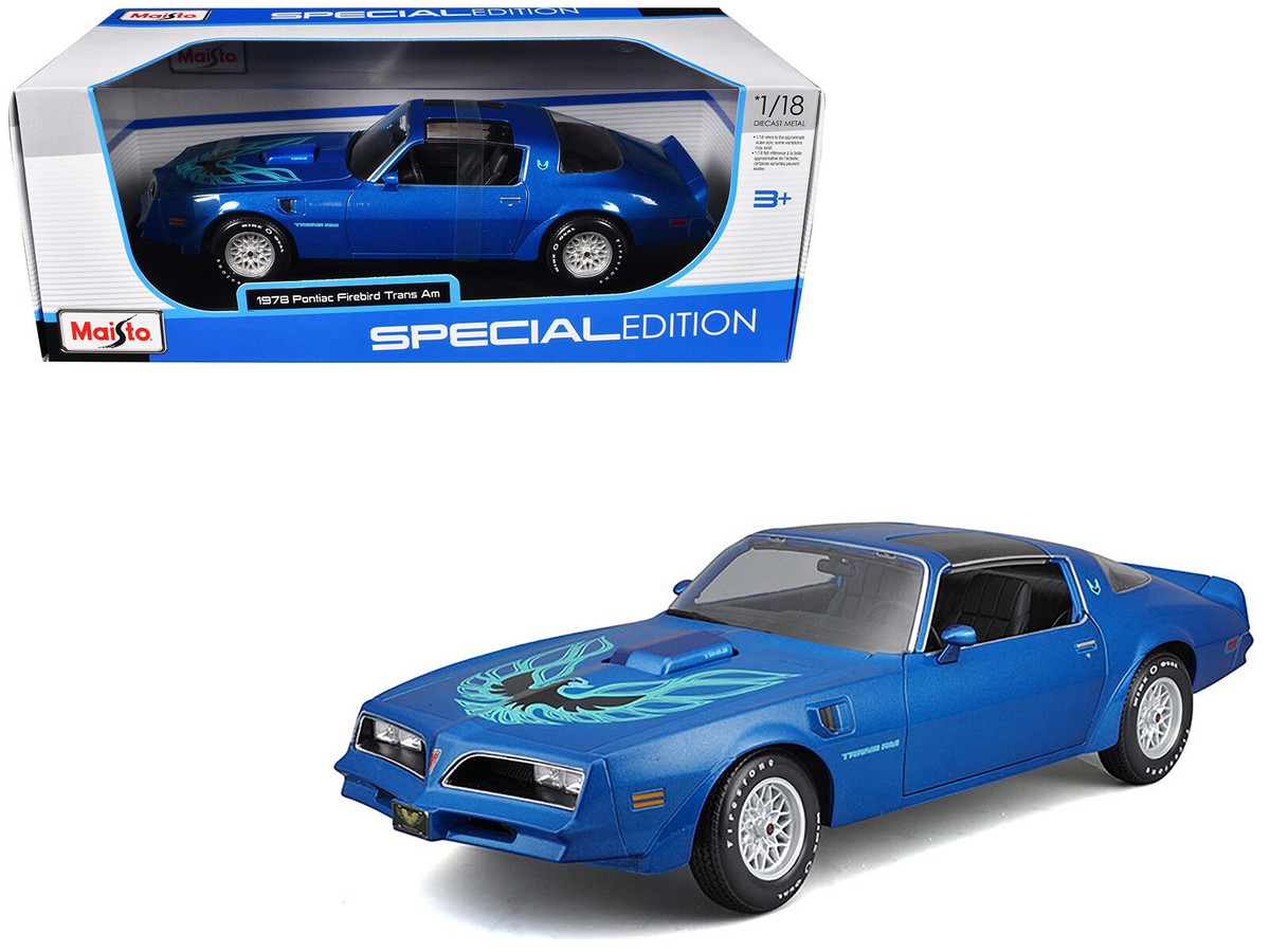 1978 Pontiac Firebird Trans Am Blue with Hood Graphics Special
