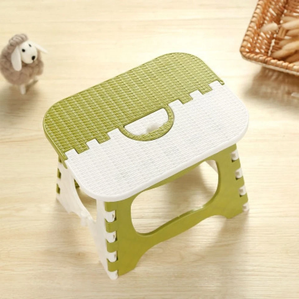 Plastic Bathroom Chair Space-saving Step Stool New Folding Small Stool Outdoor - Image 4 of 4