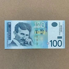 NIKOLA TESLA Banknote Serbian Currency Paper Money Memorabilia Nicola TESLA Note