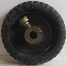 Meccano - 142c Black Plastic Tyre 1" w 22 1" Pulley w Boss black Original Used 2