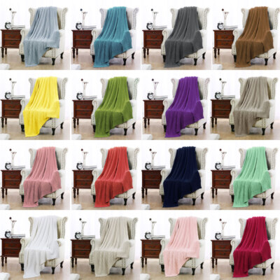 100% Cotton Blanket Soft  Cable Knit Throw Home Decoration Bedding Blanket