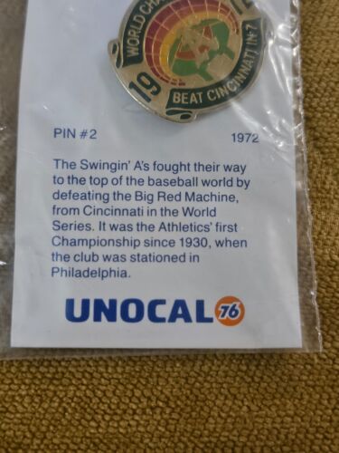 Oakland A's Athletic's Unocal 76 Pin #2 - 1972 World Champions / New - Picture 4 of 6