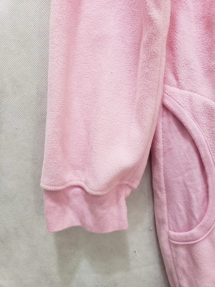 NICK & NORA Footed Pajamas Womens SMALL - Pink Bunny Zip One Piece Sleepwear - Image 4 of 4