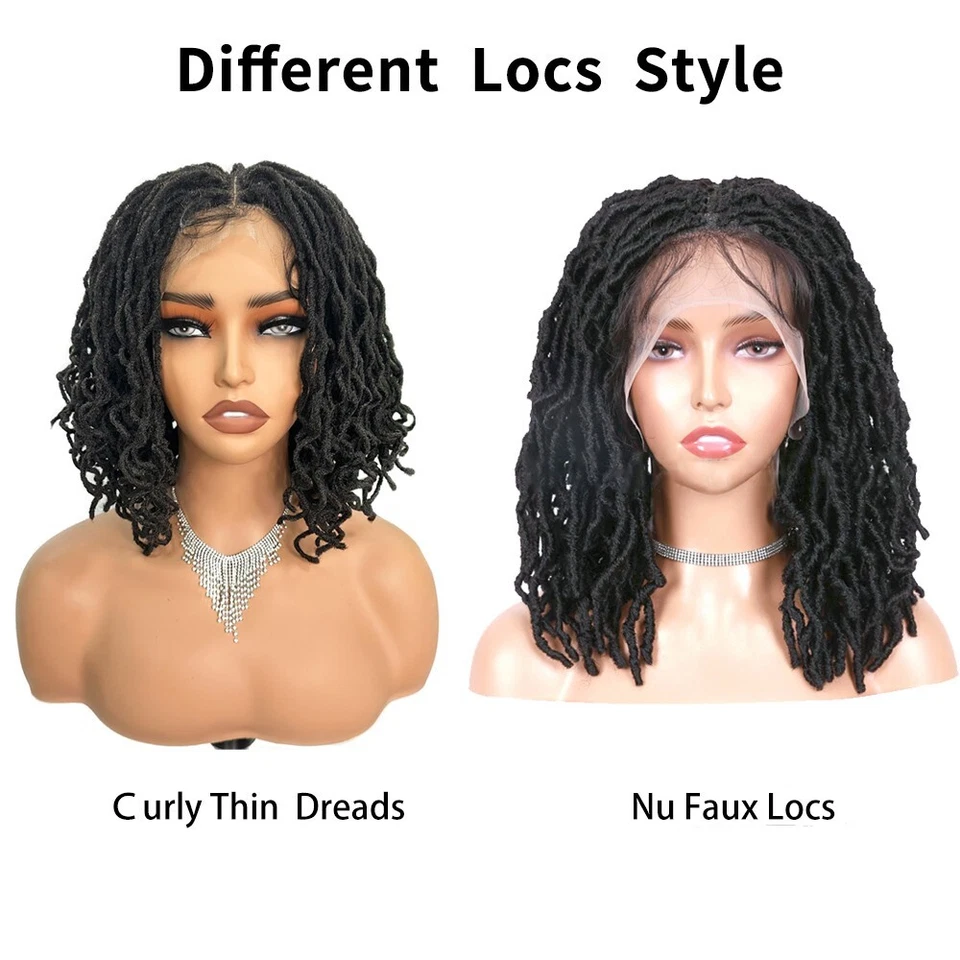 Peluca rizada de 12" con rastas afro de encaje completo para mujer negra con pelo de bebé Foto 4 de 4