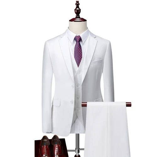 ( Sakko + Weste + Hose ) Boutique Herren Anzug 3-teiliges Set Bräutigam Brautkleid - Bild 6 von 52