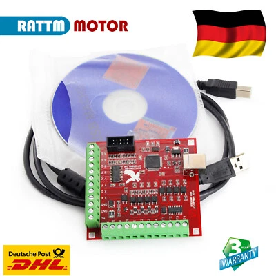 RATTM MOTOR 『Ger』 4 Axis Motion CNC Controller Mach3 USB Driver Stepper Motor Breakout Board