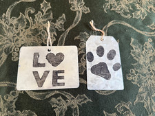 Tier Tray Decor Tiered Decoration Metal Tag Farmhouse Rustic Love Or Paw Print