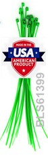 100 USA Made TOUGH TIES 6" inch 40lb Nylon Tie Wraps Wire Cable Zip Ties Green