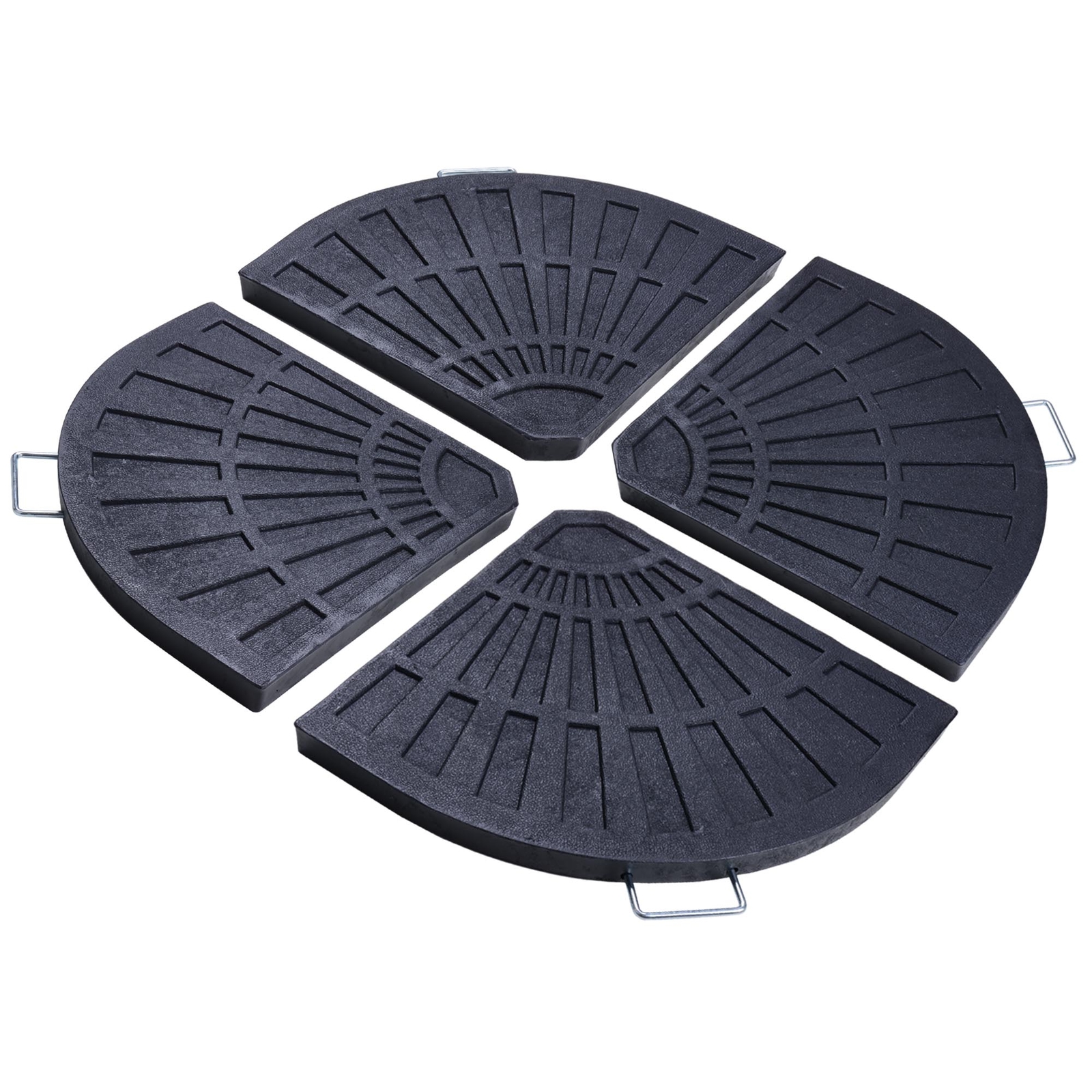 Patio Outdoor 4 Piece Cantilever Offset Umbrella Base Stand Fan Shape Heavy Duty For Sale Online Ebay