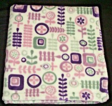 Little Miracles Purple Gray White Pink Flowers Circle Baby Blanket Leaves Costco
