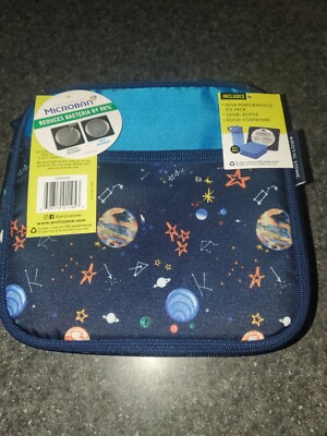 New Arctic Zone Leak Proof Insulated Lunch Bag Blue Space Planets Microban 4 Pc