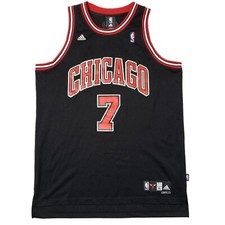 Ben Gordon Jersey Mens XL+2 Length Chicago Bulls #7 Black Sewn Basketball Adidas
