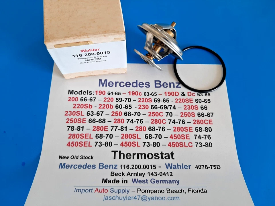 Termostato 71c graus Mercedes Benz,190,200,220,230,250,280,450 Veja aplicativos completos - Imagem 2 de 4