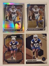 2021 Nahshon Wright Rookie lot of 4 Optic Silver Prizm Mosaic Cowboys RC