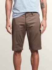NEW VOLCOM sz 30 khaki Frickin chino walk skate shorts dark brown relaxed