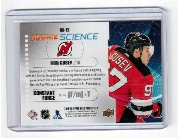 2019-20 UD Credentials Rookie Science Card RS-12 Nikita Gusev New Jersey Devils - Image 2 of 2