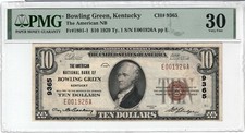 1929 $10 THE AMERICAN NATIONAL BANK OF BOWLING GREEN KENTUCKY KY E001926A - 9365