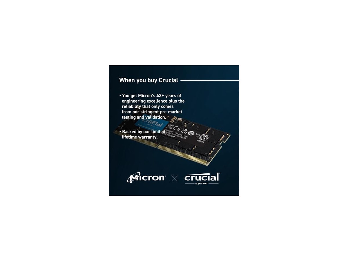 Crucial DDR5 module 16 GB SO-DIMM 262-pin 5600 MT/s / PC5-44800