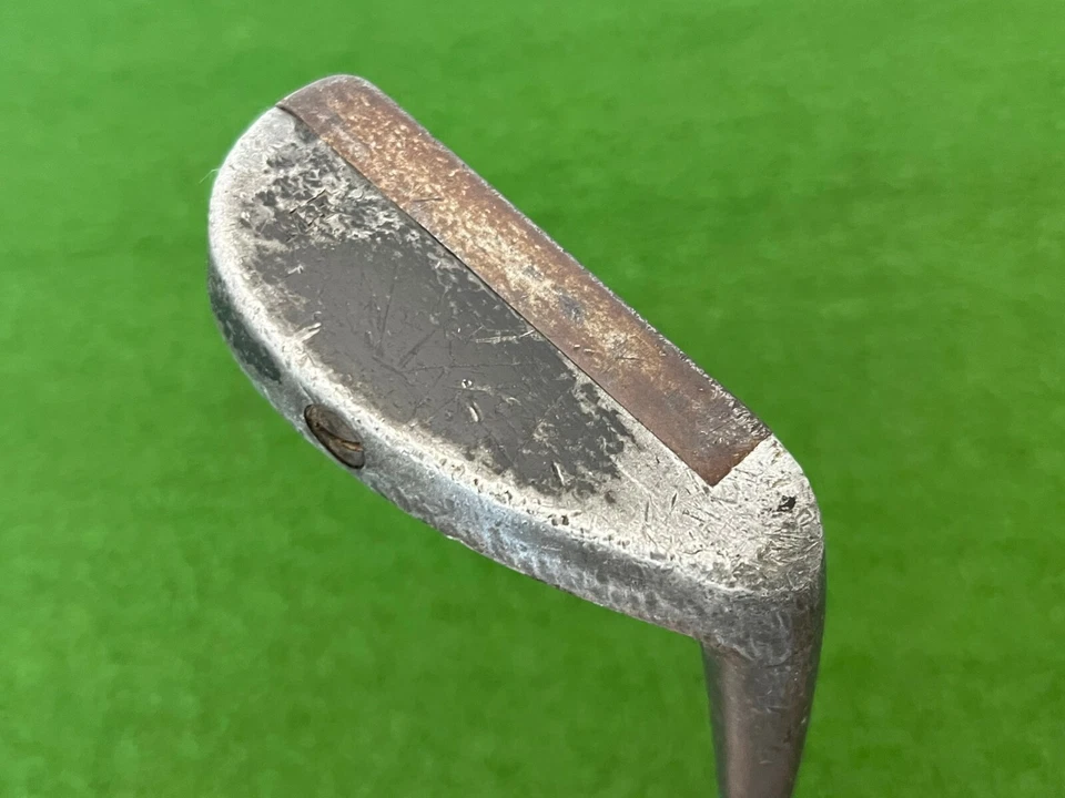 RARE 1920's WRIGHT & DITSON MF PUTTER Right Handed Mallet Pyratone Sheath Shaft - Image 3 of 4