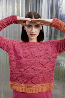 Patron De Tricot Lang Yarns BLOOM Pour Pull à Manches Courtes - Téléchargement PTO 020, Modèle Dames