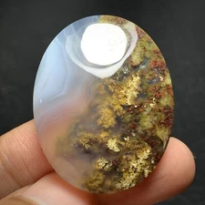 Scenic Moss Agate Cabochon 34x27x7.5mm High Quality 52.5 ct