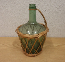 70er Jahre Viresa Weinflasche Ballonflasche im Weidenkorb Spanien 70s Vintage