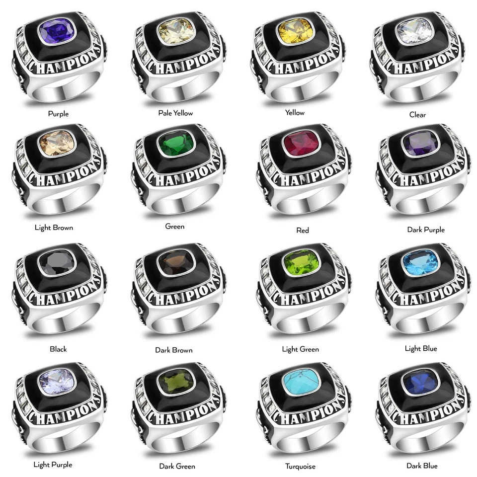 Anillo de campeonato de texto y color personalizado - fútbol, béisbol, baloncesto, deportes electrónicos Foto 2 de 4