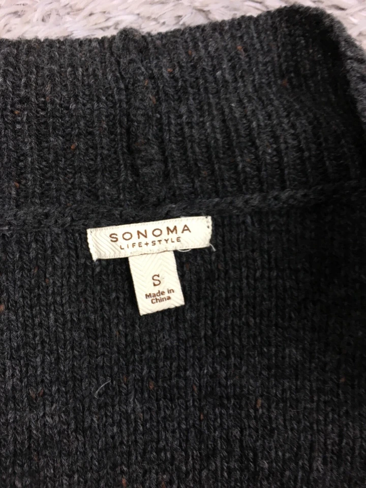 Кардиган женский Sonoma размер Small темно-серый рукав 3/4 открытый передний - Изображение 4 из 4