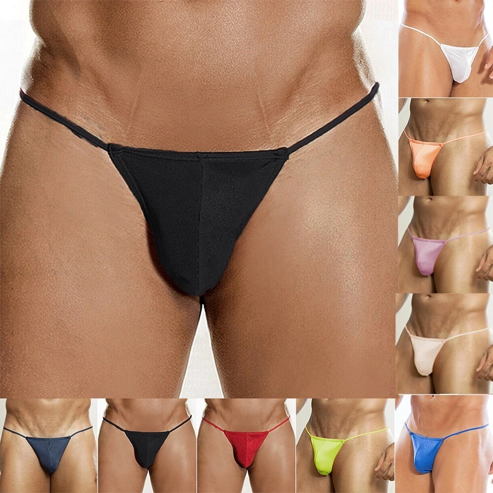 Sexy Mens T-Back G-string Thong Bikini Underwear Micro Mesh Sheer