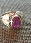 Vintage Soviet Ussr Sterling Silver 875 Ring Ruby ,Women's size 10.5