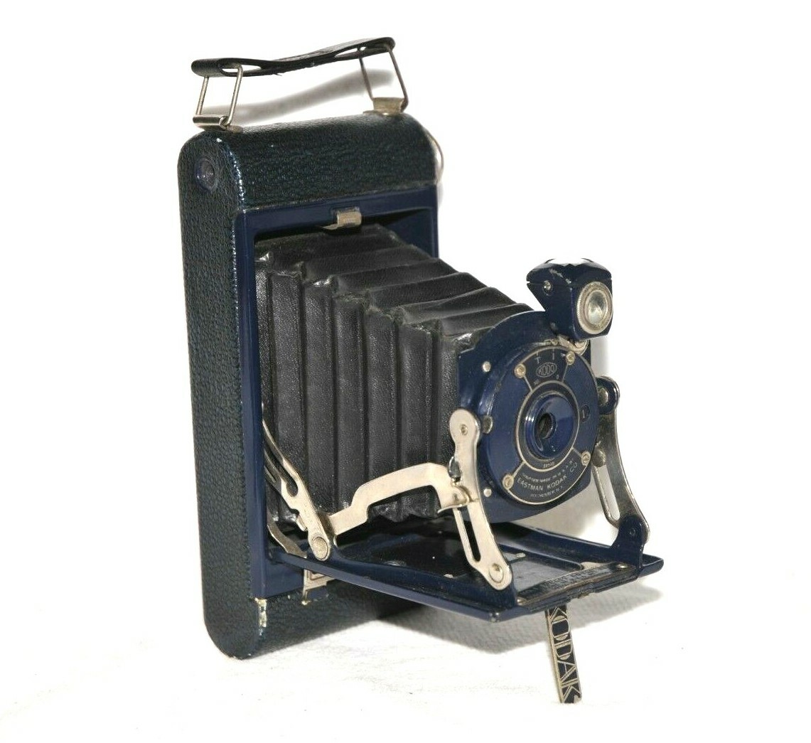 レトロカメラ No.1 ポケットコダックジュニア 1929年発売 Kodak No.1 Junior Pocket Camera Blue Body Antique Display