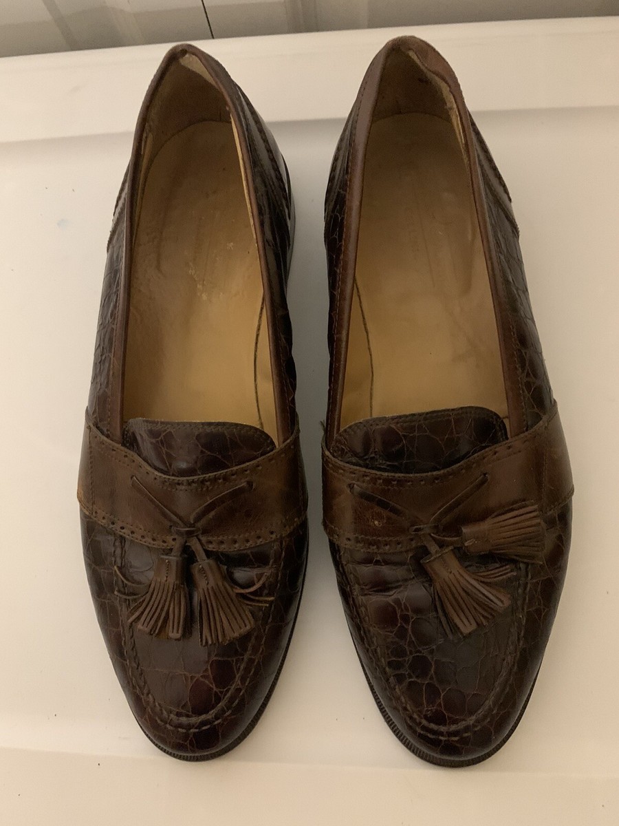 Johnston & Murphy Cellini Tassel Loafers Mens Size 10 Brown Leather Shoes Italy Johnston & Murphy Cellini Brown Leather Loafers Tassel  main image 3