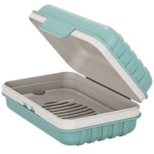 Leakproof Travel Soap Dish with Lid - Draining Soap Bar Holder - Travel Blue
